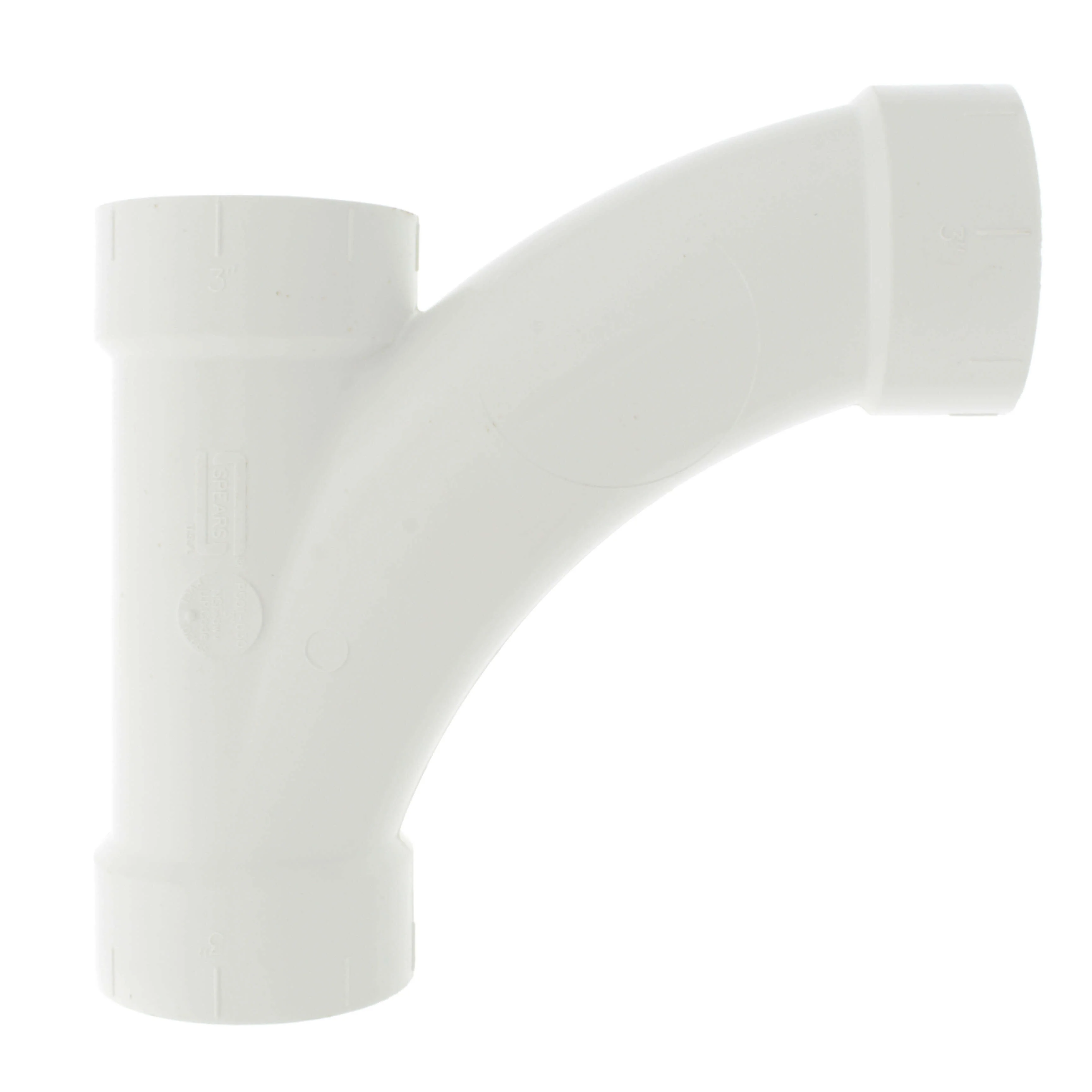 SPEARS VALVES P501-030 Pipe, Combination Wye and 1/8 Bend, Hub x Hub x Hub, 3 Size, PVC | BU7JTQ