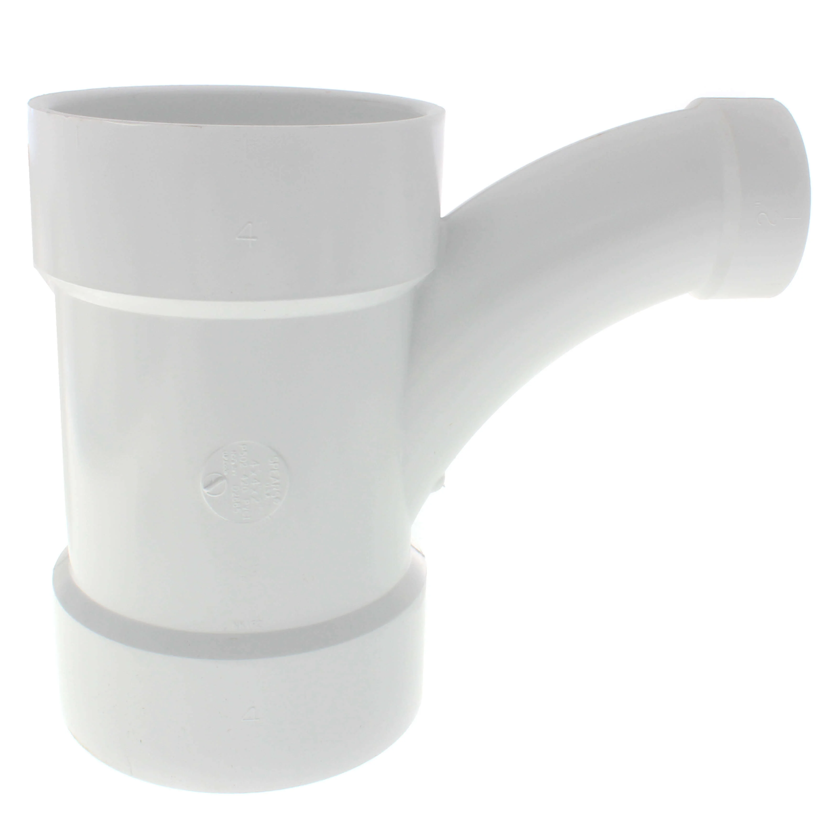 SPEARS VALVES P502-420 Drain Waste Vent Combination Wye, 1/8 Bend, Hub x Hub x Hub, 4 x 4 x 2 Size, PVC | BU7KBJ