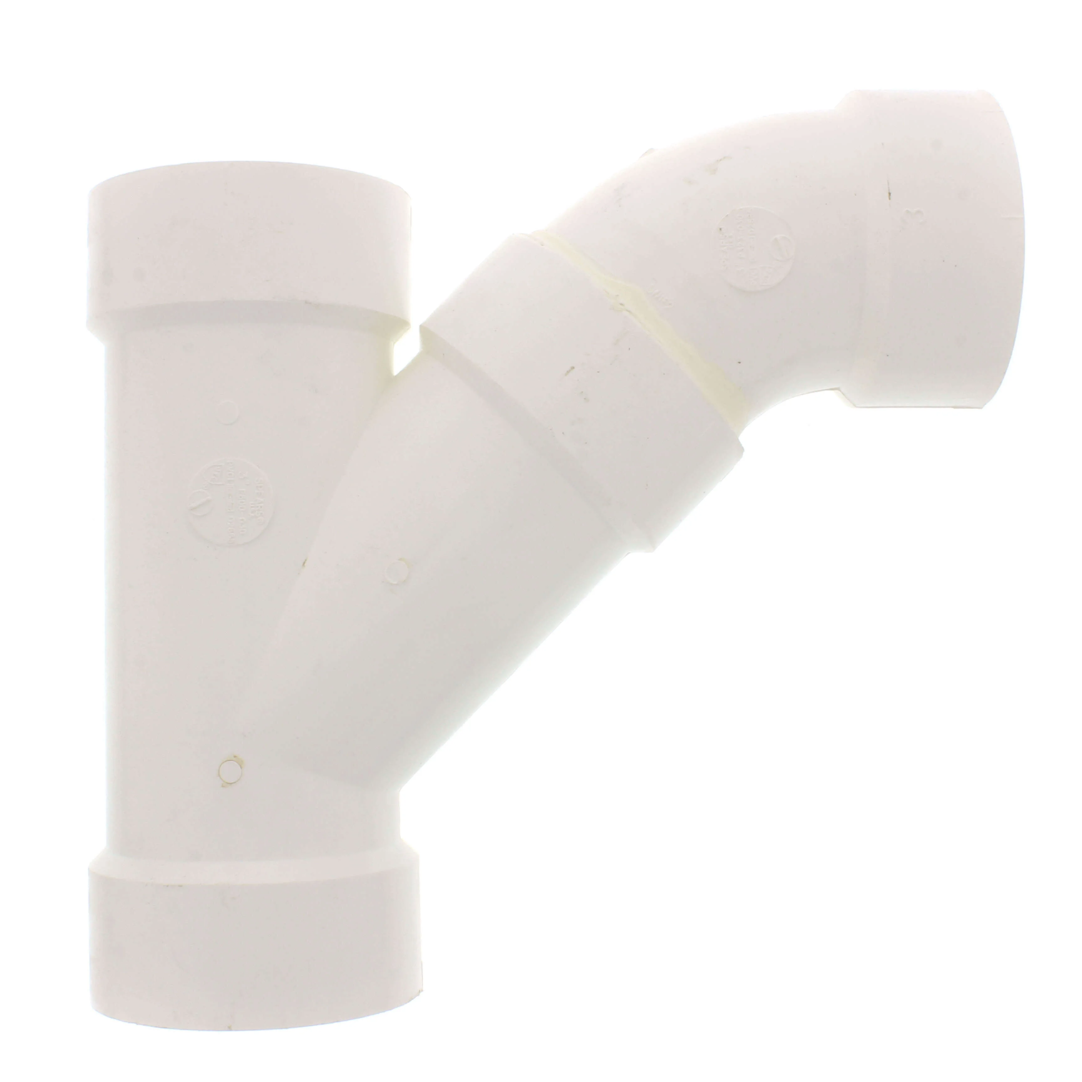 SPEARS VALVES P503-030 Drain Waste Vent Combination Wye, 1/8 Bend, 2 Piece, Hub x Hub x Hub, 3 Size, PVC | BU8ATM