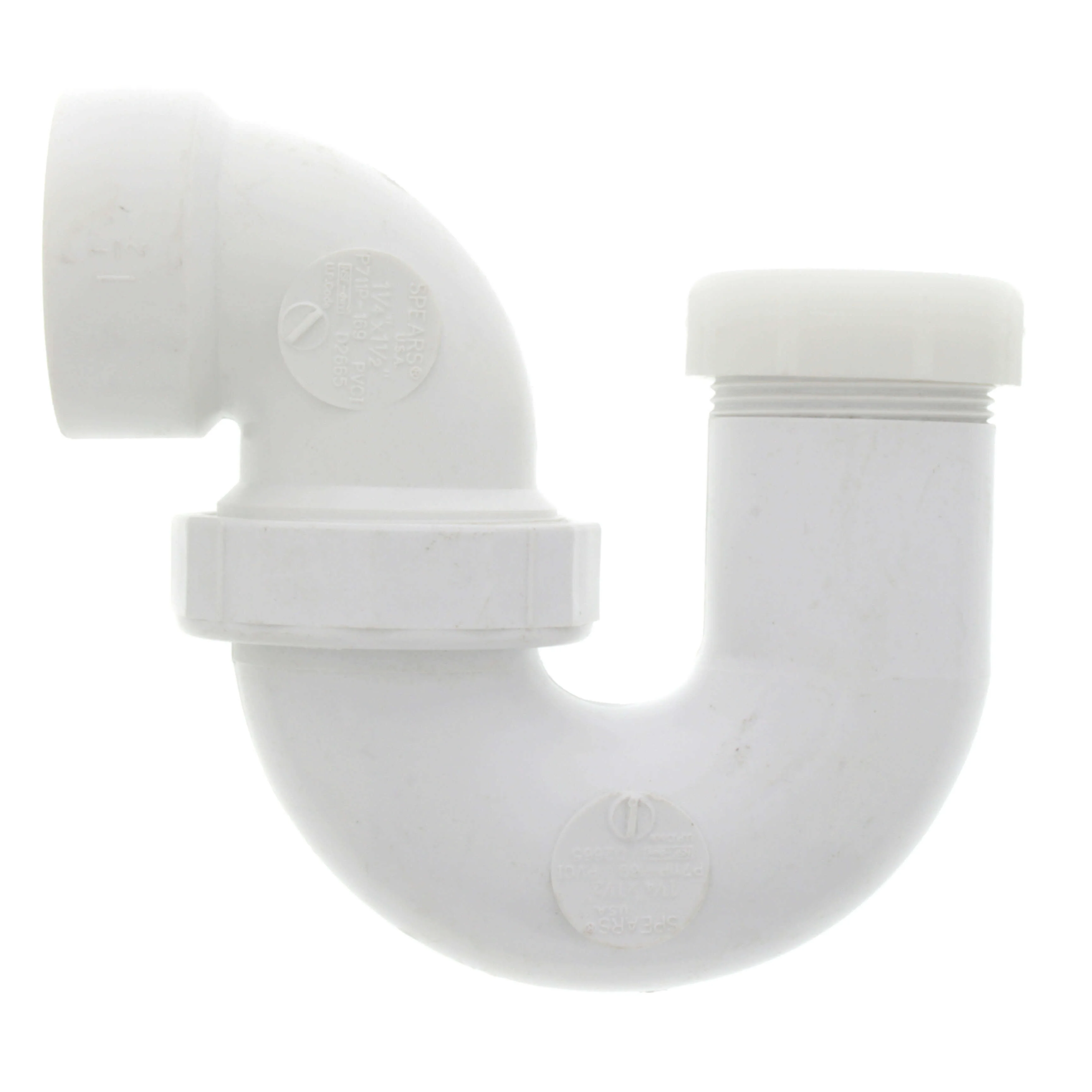 SPEARS VALVES P711P-169 P-Trap, Plastic Nut, Slip x Hub, 1-1/4 x 1-1/2 Size | BU8BGD
