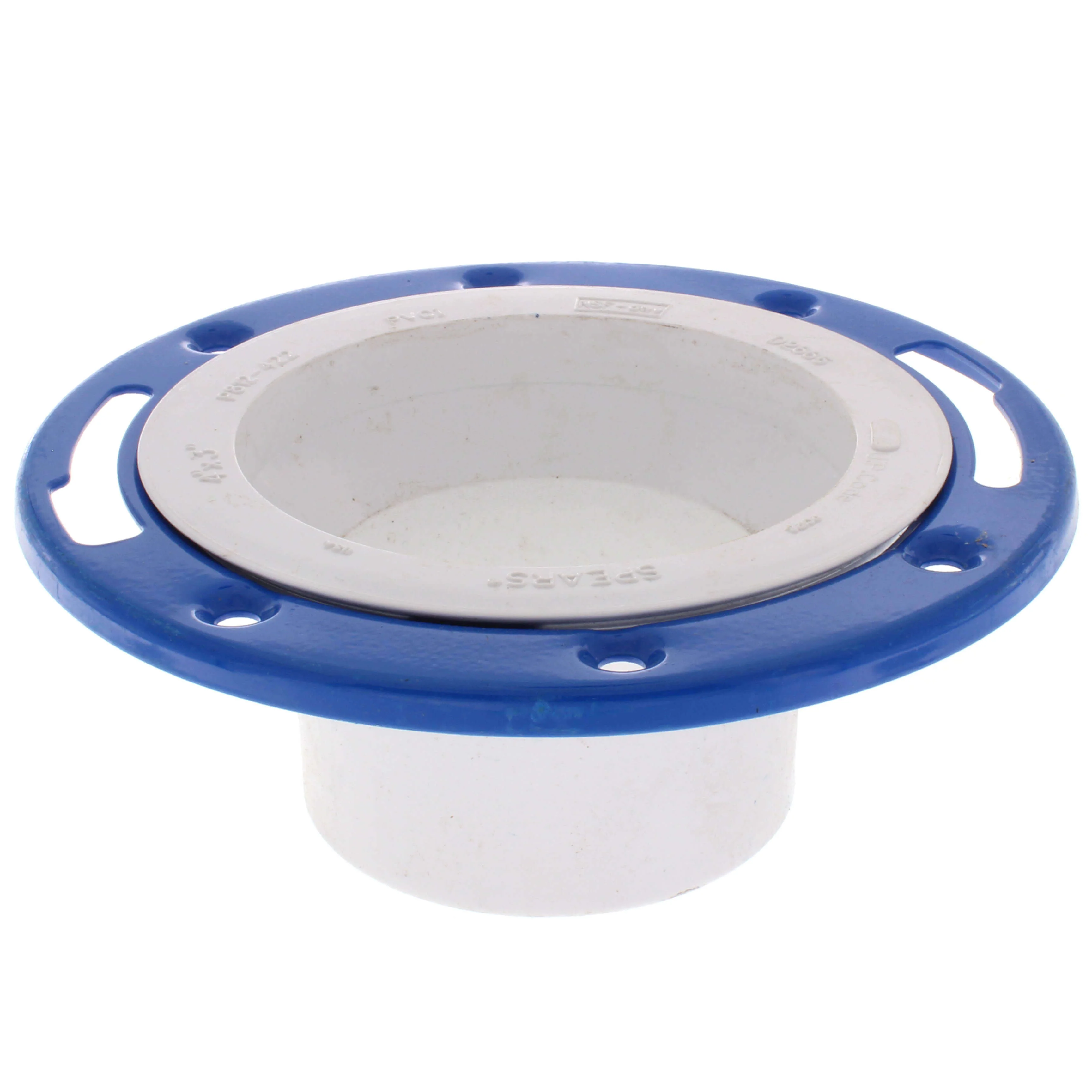 SPEARS VALVES P812-422 Drain Waste Vent Closet Flange, Spigot With Adjustable Ring, 4 x 3 Size, PVC | BU7JYJ