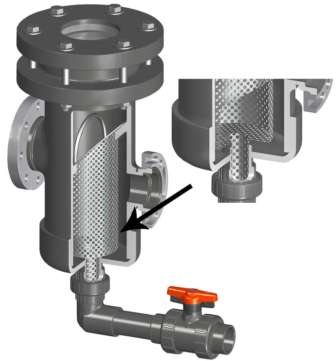 SPEARS VALVES SSS4-060 Suction Strainer, 6 Size, SS316 Basket | BZ8BBN