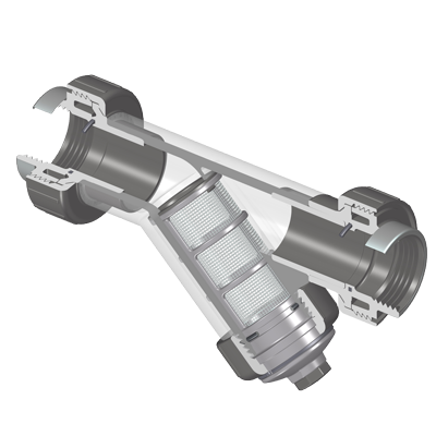 SPEARS VALVES YS2BS8-015CLSR Special Reinforced Wye Strainer, FPT, EPDM, SS, 8 Mesh, 1-1/2 Size, PVC, Clear | BU8EVQ