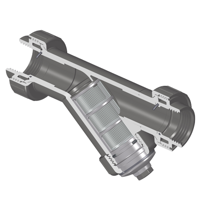 SPEARS VALVES YS3BS8-005 Wye Strainer, FPT, FKM, SS, 8 Mesh, 1/2 Size, PVC | BU8GXL