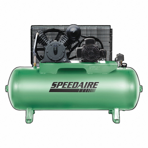 SPEEDAIRE 54JK65 Electric Air Compressor, 5 Hp, 2 Stage, Horizontal, 80 Gal Tank, 14 Cfm, Splash Lubricated | CU4EGK