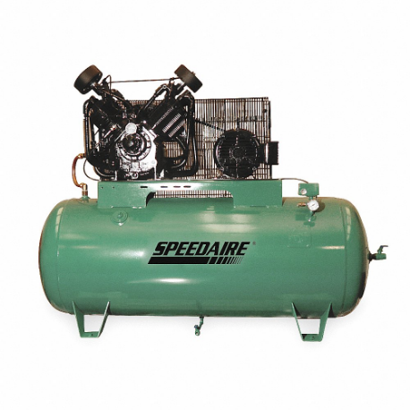 SPEEDAIRE 1WD87 Electric Air Compressor, 10 Hp, 2 Stage, Horizontal, 120 Gal Tank, 34.8 Cfm, 200-208VAC | CU4EGG