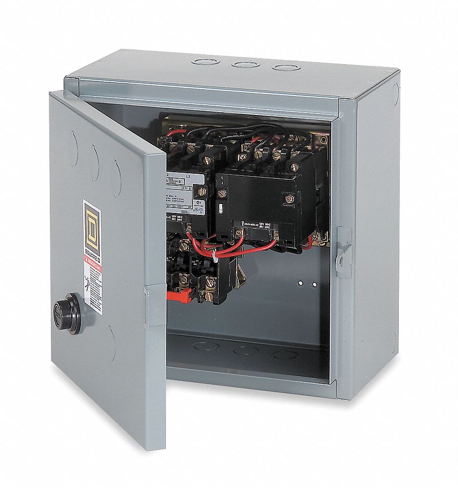 Nema Magnetic Motor Starter, 120VAC Coil, 9 To 27 Overload Relay Amp