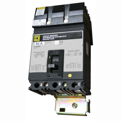 SQUARE D FC34100-1021 Molded Case Circuit Breaker, 65kAIC at 480V, 100A, 3 Pole | CE6JHH