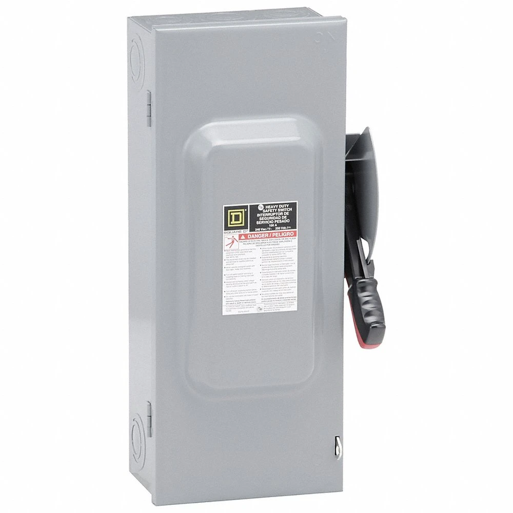 SQUARE D H323N Safety Switch, Fusible, 100 A, Three Phase, 240 Vac, Galvanized Steel, Indoor | CU4GGJ 1H340