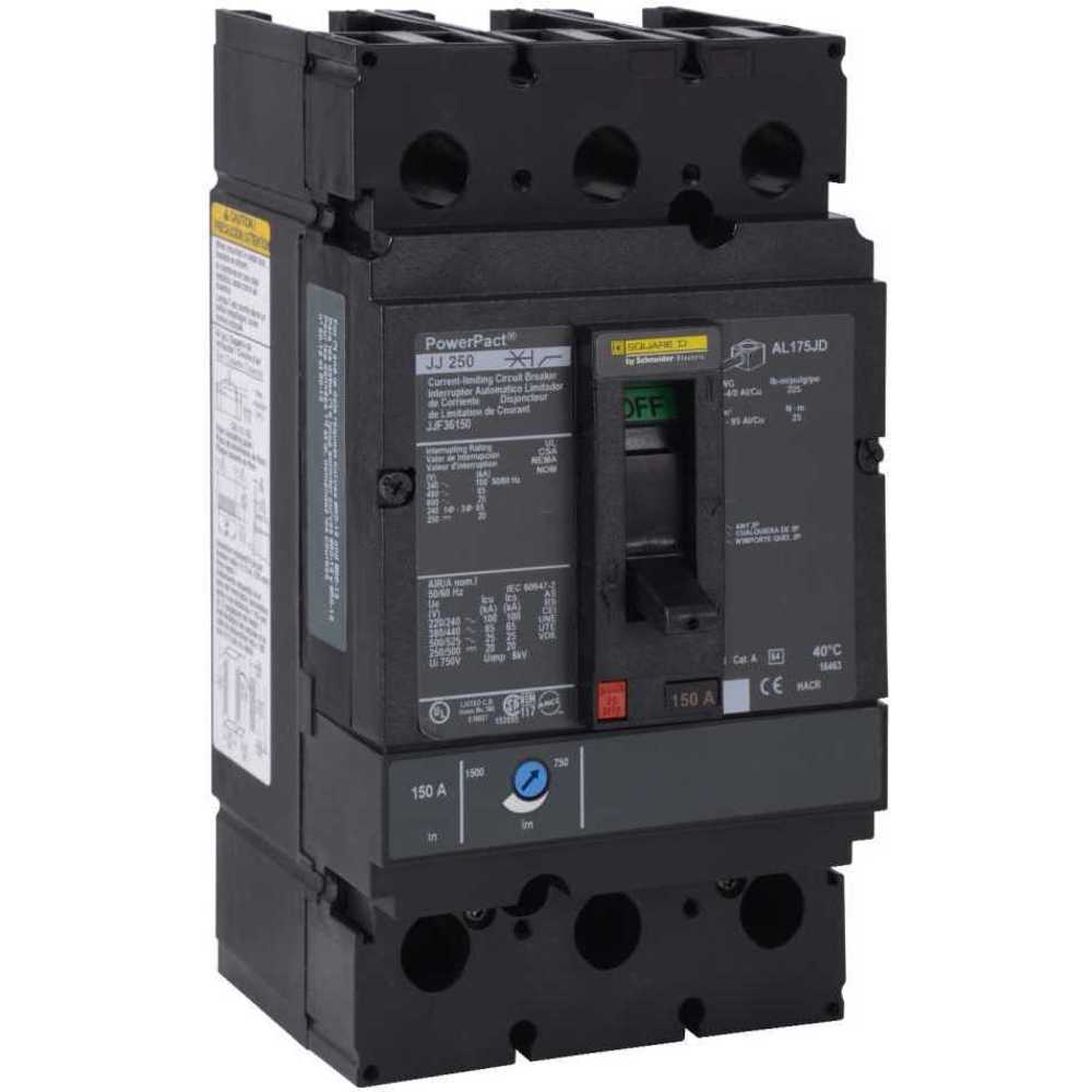 SQUARE D JJL36150 Circuit Breaker Feed-thru 150 Amp 600vac 3p 65kaic@480v | AG8QET