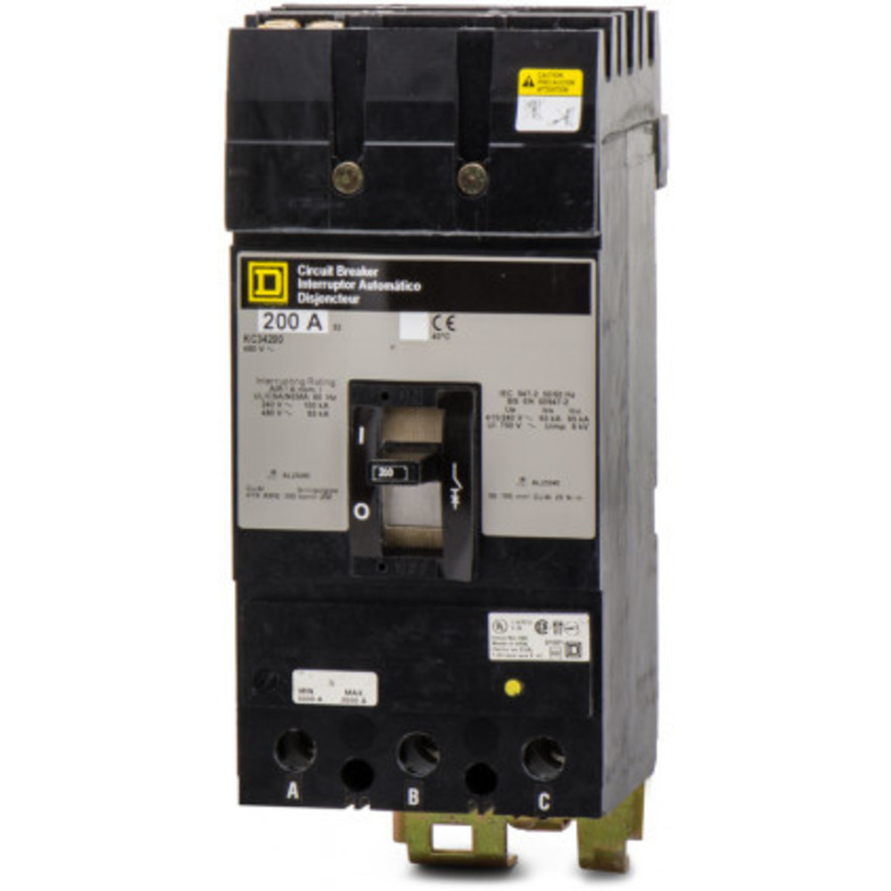 SQUARE D KC34200 Circuit Breaker I-line Style Plug-in 200 Amp 480vac 3p 65kaic@480v | AG8QXU