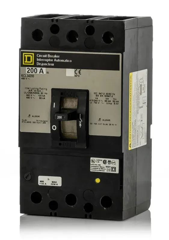 SQUARE D KCL34200 Circuit Breaker Feed-thru 200 Amp 480vac 3p 65kaic@480v | AG8QXY