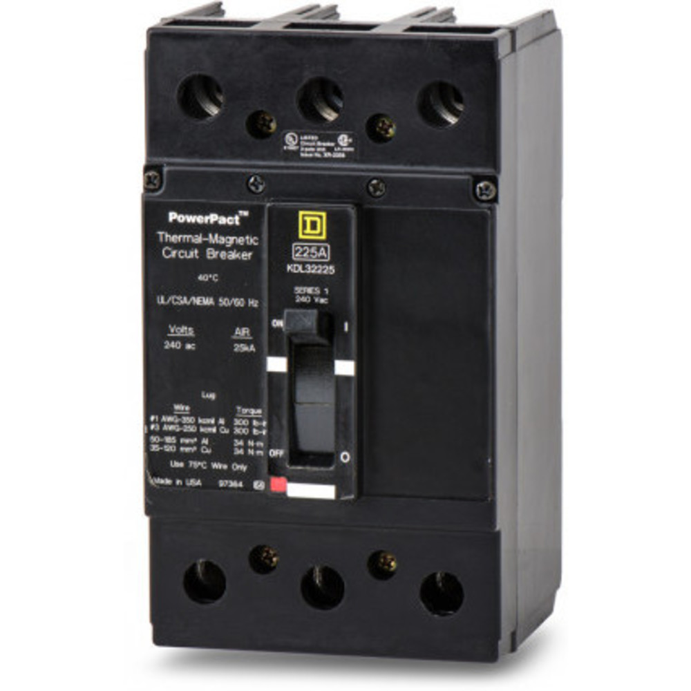 SQUARE D KDL32225 Circuit Breaker Feed-thru 225 Amp 240vac 3p 25kaic@240v | AG8QZM