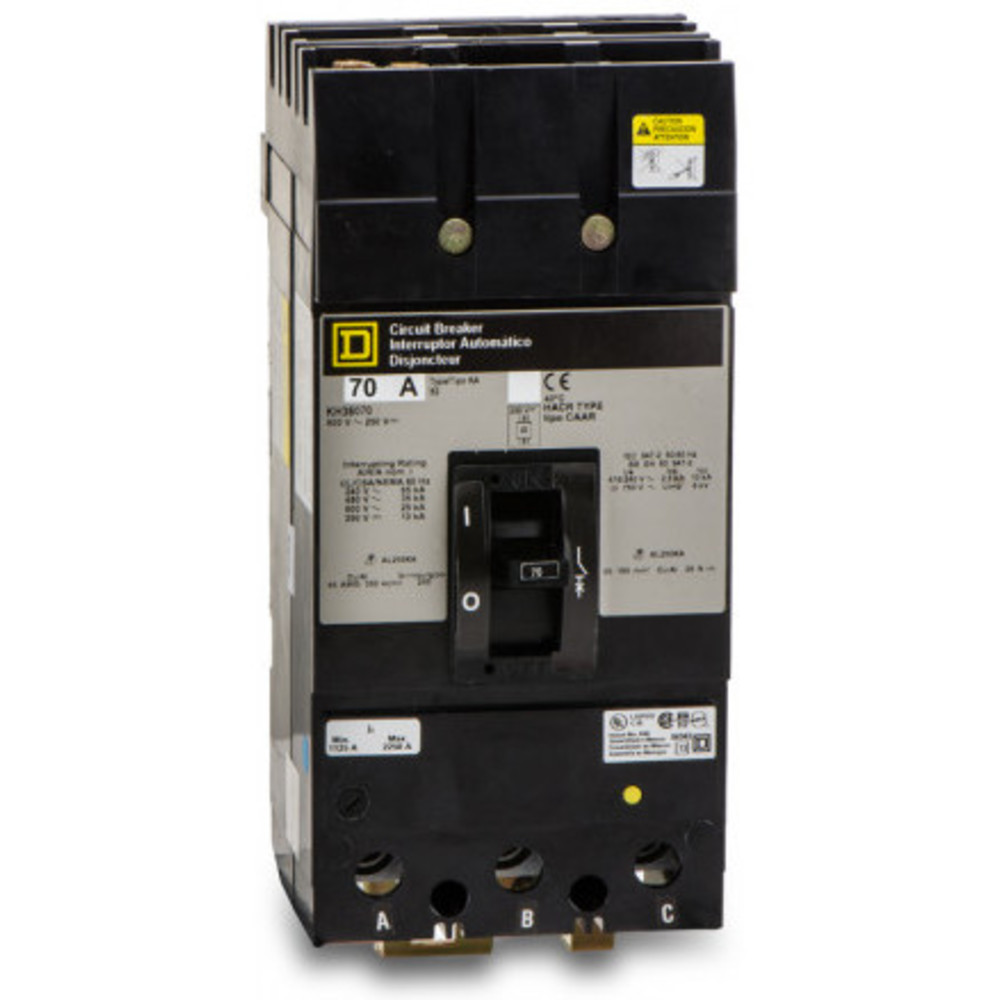 SQUARE D KH36070 Circuit Breaker I-line Style Plug-in 70 Amp 600vac 3p 35kaic@480v | AG8QZP