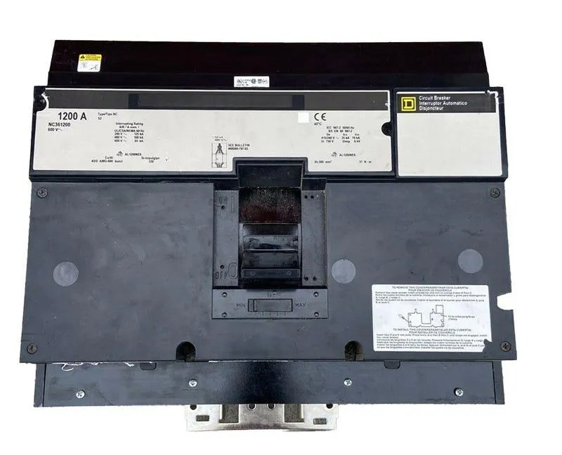 SQUARE D NC361200 Circuit Breaker I-line Style Plug-in 1200 Amp 600vac 3p 100kaic@480v | AG8RXE