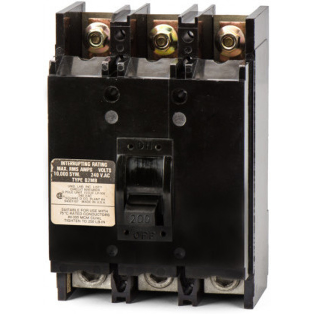 SQUARE D Q2M3200 Bolt On Circuit Breaker Q2m 200 Amp 240vac 3p 10kaic@240v | AG8TTF
