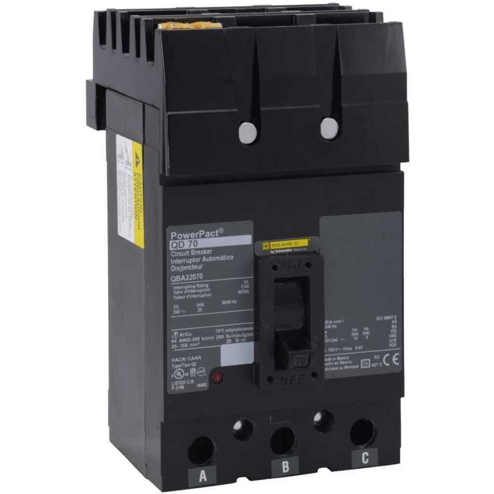 SQUARE D QBA32200 Circuit Breaker I-line Style Plug-in 200 Amp 240vac 3p 10kaic@240v | AG8TUR