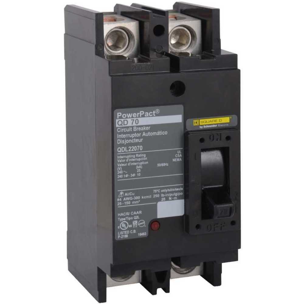 SQUARE D QDL22070 Circuit Breaker 70a 2p 240vac Lug | AF9HMD 2JWR9