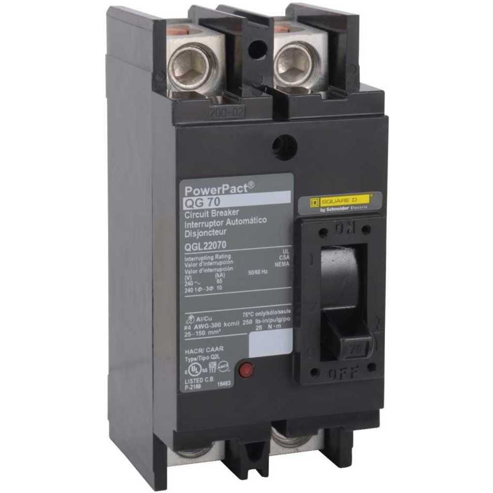SQUARE D QGL22100 Circuit Breaker, Feed-Thru 100 Ampere, 240 VAC, 2P | AG8UEL