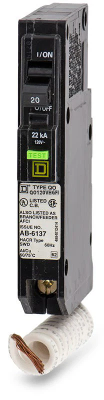 Plug In Miniature Circuit Breaker, 1 Phase, 120V, 20A
