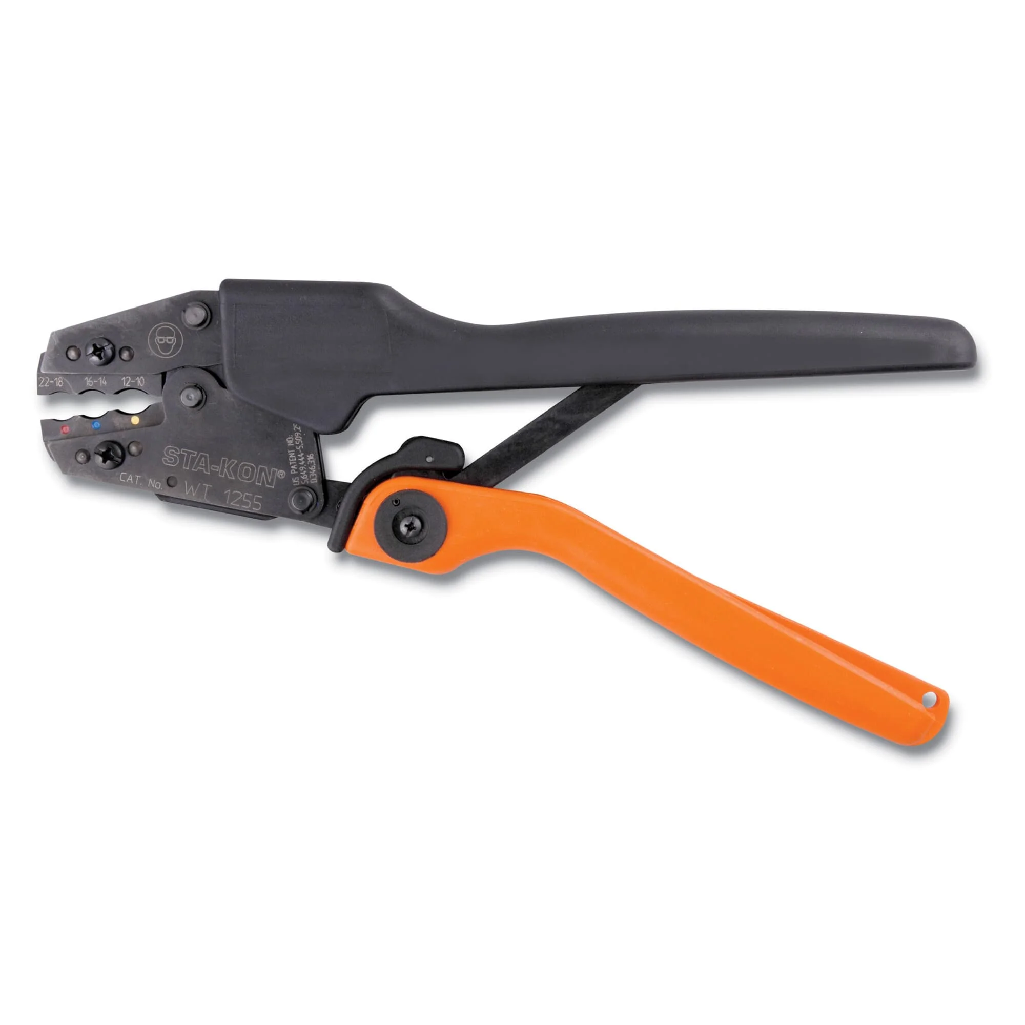 Crimping Tool, Manual Type, 22 To 10 AWG Cable/Wire Size, Ergonomic/Palm Grip Handle Type