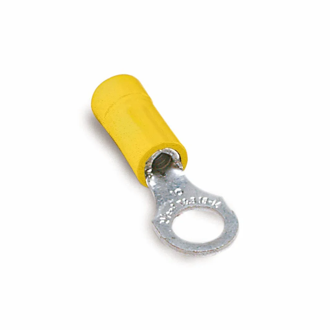 THOMAS & BETTS RC367U Ring Terminal, Yellow, Insulated, 12-10 AWG Wire, #8 Size | BK9NGA
