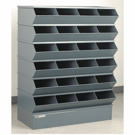 STACKBIN 3-324SSB Sectional Stacking Bin Unit, 37 Inch X 15 Inch X 51 Inch Size, Std, 24 Compartments, Gray | CU4GQP 45NH64