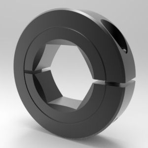 Stafford Mfg 12L004 Shaft Collar, 1 Piece Split, Clamp Type, 1/4 Inch Hex Bore, Steel | CJ6FTV