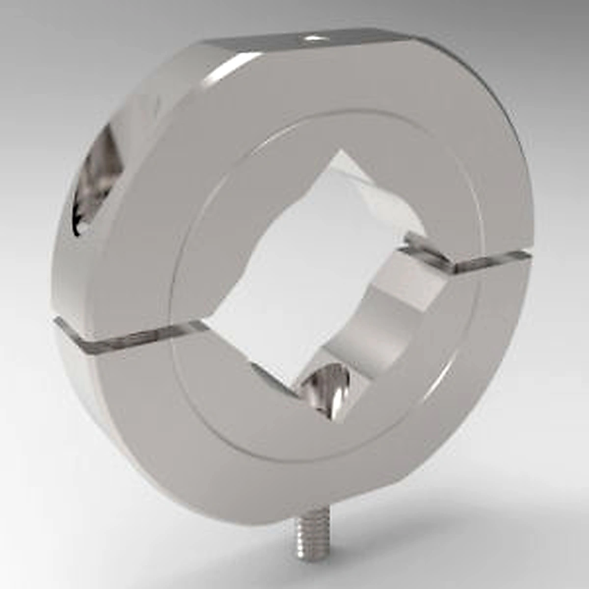 Stafford Mfg 15S008ST Shaft Mounting Collar, 2 Piece Split, 2 Flat Surfaces, 1/2 Inch Square Bore, SS | CJ6KUT