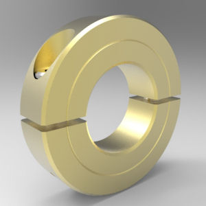 Stafford Mfg 2BR100 Shaft Collar, 2 Piece Split, Clamp Type, 1 Inch Bore, Brass | CJ6DZF