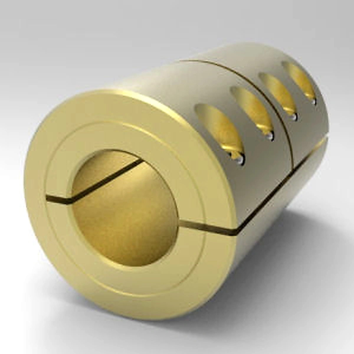 Stafford Mfg 5BR010010 Rigid Shaft Coupling, 1 Piece Split, Clamp Type, 5/8 x 5/8 Inch Bore, Brass | CJ6FZH