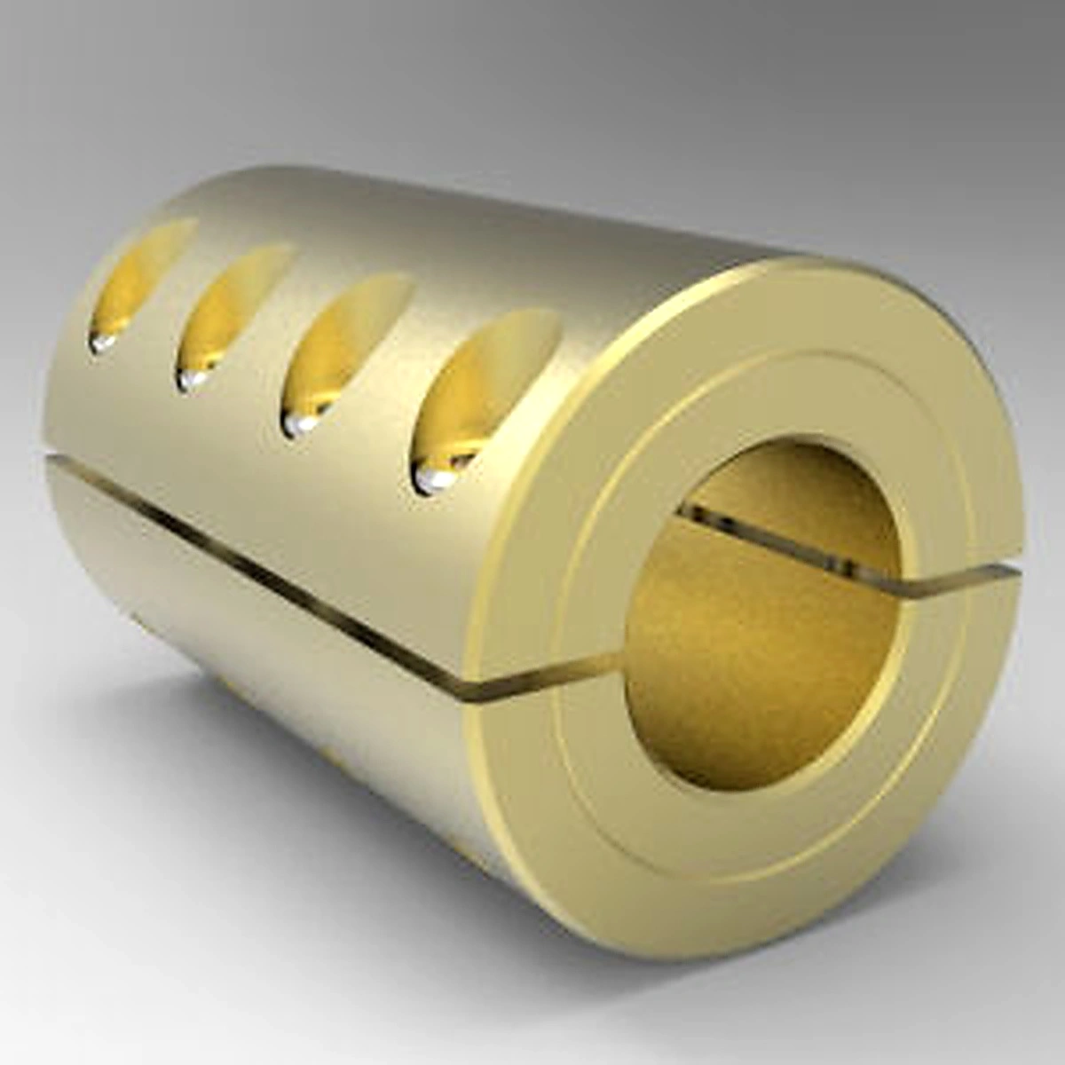 Stafford Mfg 5BR104104F Rigid Shaft Coupling, 2 Piece Split, Clamp Type, 1-1/4 x 1-1/4 Inch Bore, Brass | CJ6GGZ