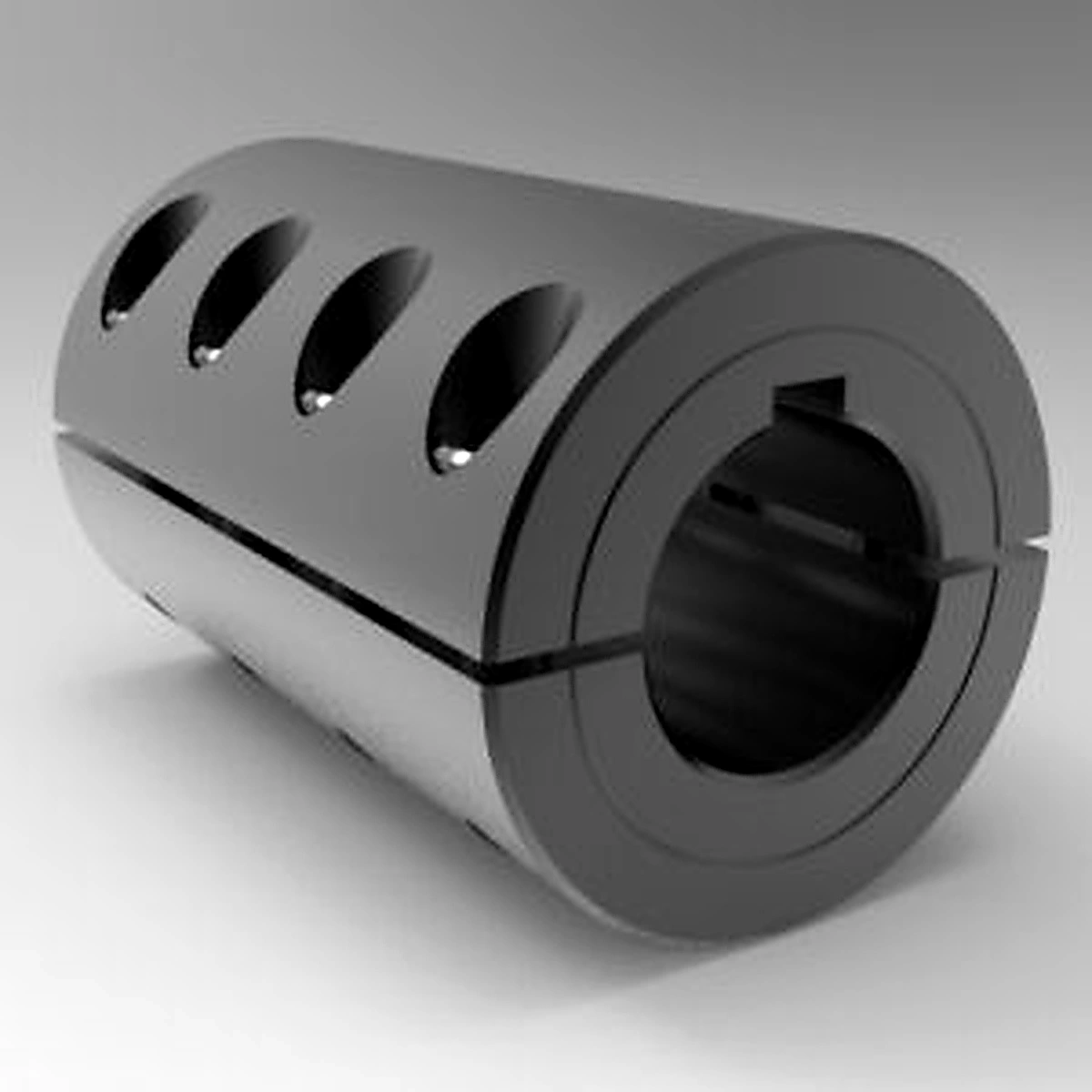Stafford Mfg 5L106106FK Rigid Shaft Coupling, Keyway, 2 Piece Split, Clamp Type, 1-3/8 x 1-3/8 Inch Bore, Steel | CJ6GLJ
