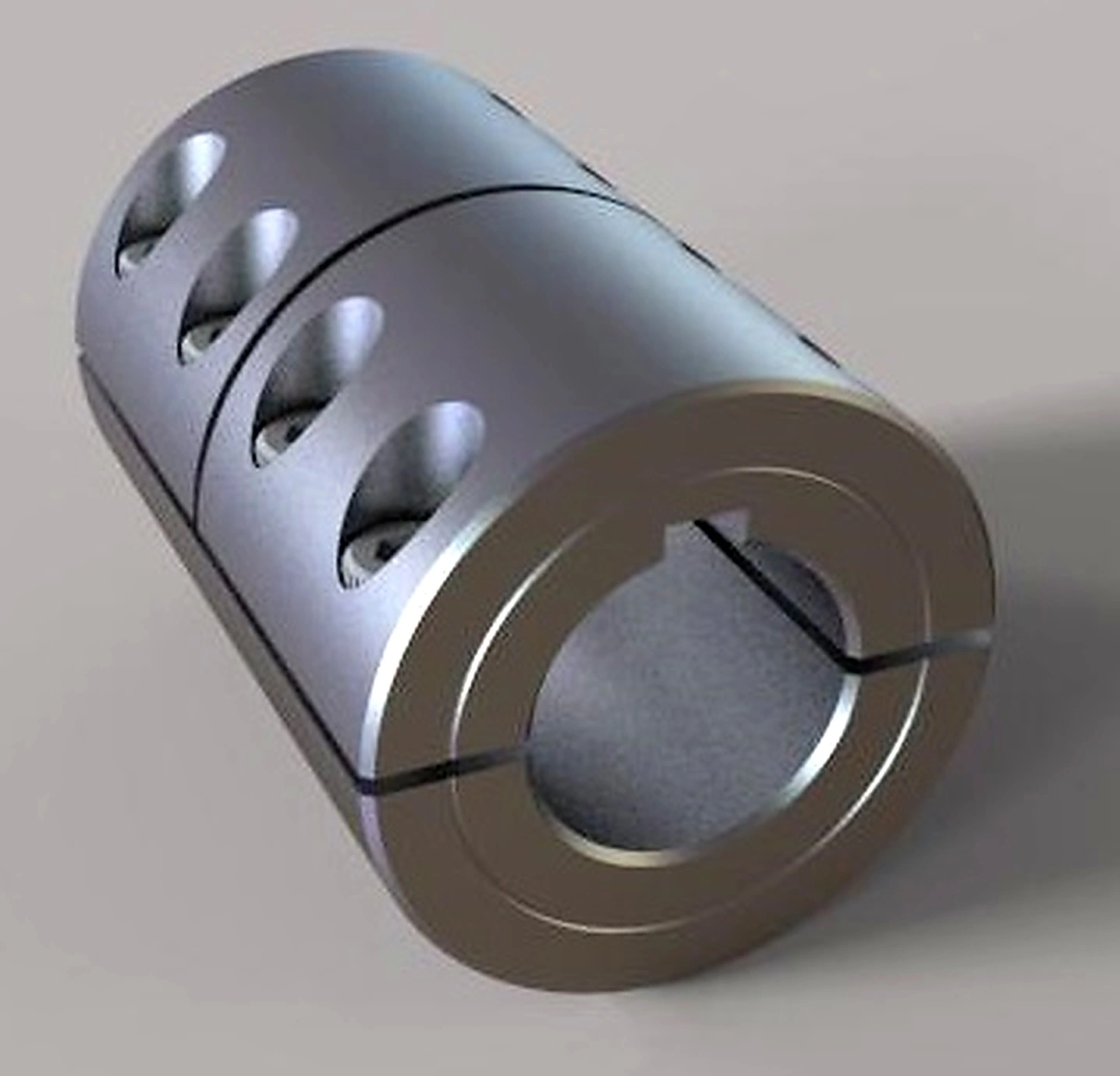 Stafford Mfg 5LM030030TK Rigid Shaft Coupling, 3 Piece Split, Clamp Type, 8mm Keyway, 30 x 30mm I.D., Steel | CJ6GUN