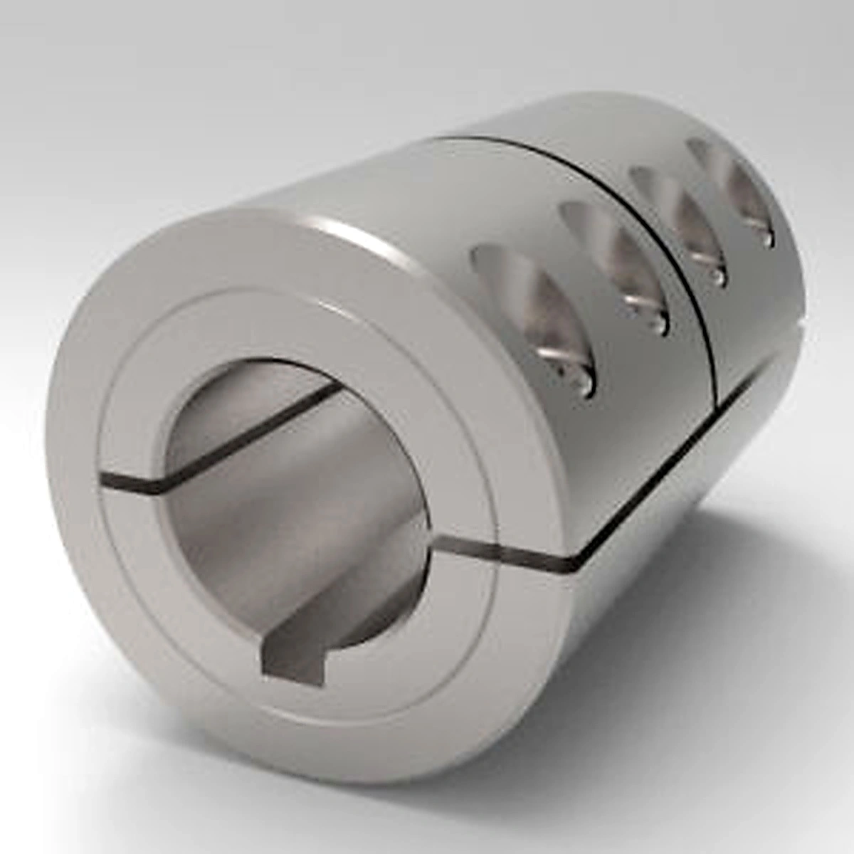 Stafford Mfg 5S108100K Rigid Shaft Coupling, Keyway, 1 Piece Split, Clamp Type, 1-1/2 x 1 Inch Bore, SS | CJ6GDN