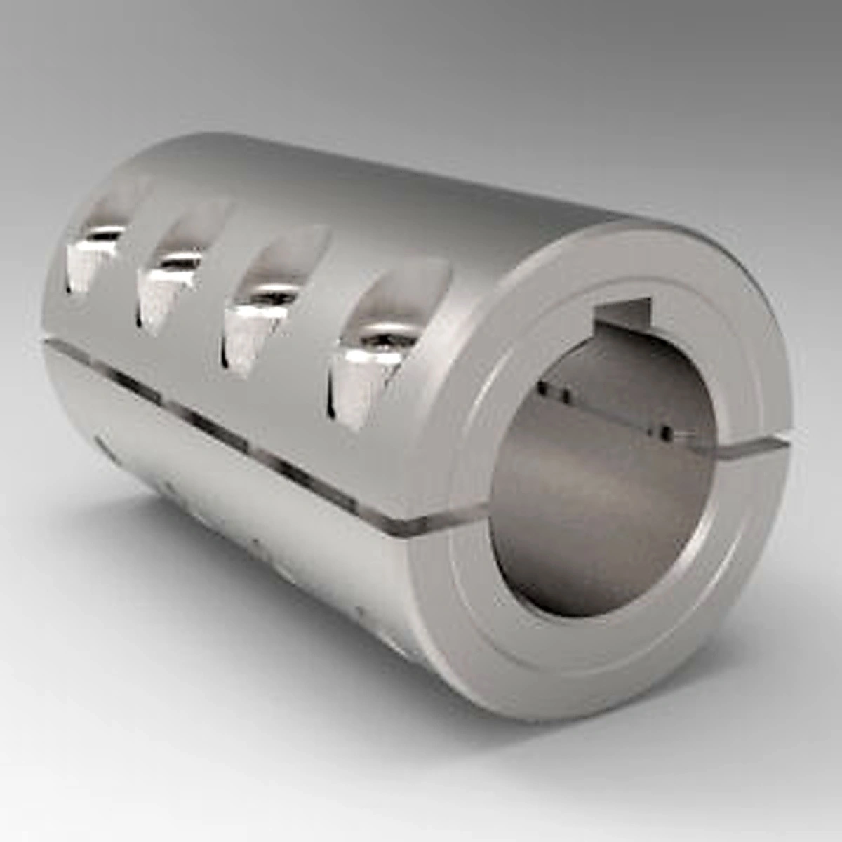 Stafford Mfg 5SM030030FK Rigid Shaft Coupling, With Keyway, 2 Piece Split, Clamp Type, 30 x 30mm Bore, SS | CJ6HML