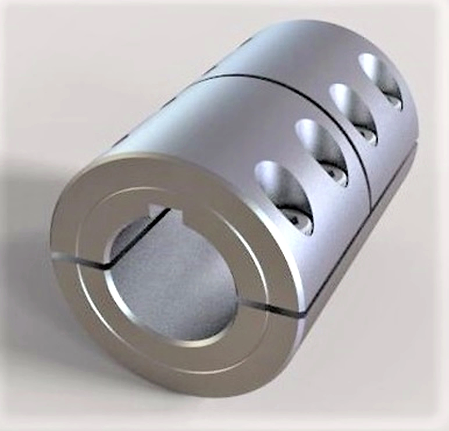 Stafford Mfg 5SM012012TK Rigid Shaft Coupling, 3 Piece Split, Clamp Type, With 4mm Keyway, 12 x 12mm I.D., SS | CJ6GUW