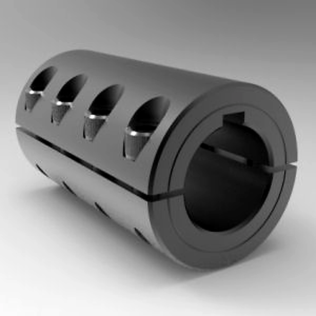 Stafford Mfg 7L200200FK Rigid Shaft Coupling, Keyway, 2 Piece Split, Clamp Type, 2 x 2 Inch Bore, Steel | CJ6GMP