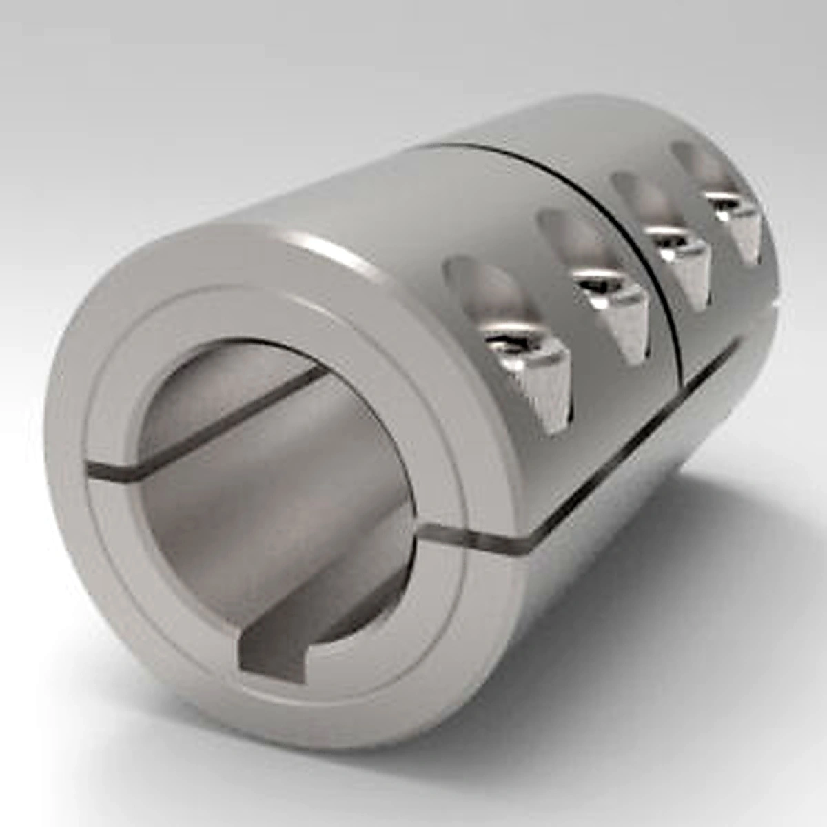 Stafford Mfg 7S100100K Rigid Shaft Coupling, With Keyway, 1 Piece Split, Clamp Type, 1 x 1 Inch Bore, SS | CJ6GEG