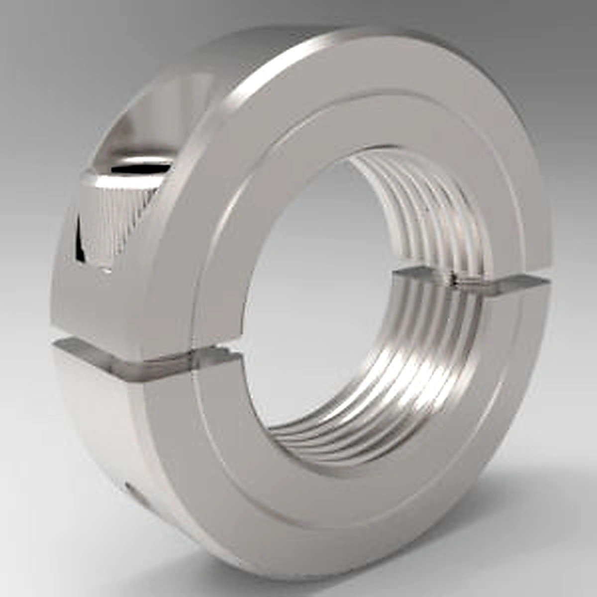 Stafford Mfg 8S104F Threaded Shaft Collar, 2 Piece Split, Clamp Type, 1-1/4-12 Inch Threaded Bore, SS | CJ6FNN