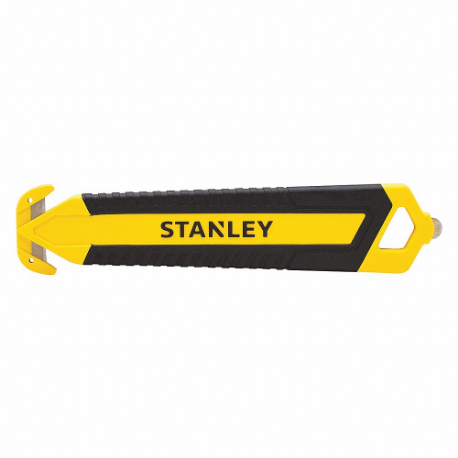 Safety Cutter, 6 1/8 Inch Length, Ergonomic Handle, Steel, Black/Yellow