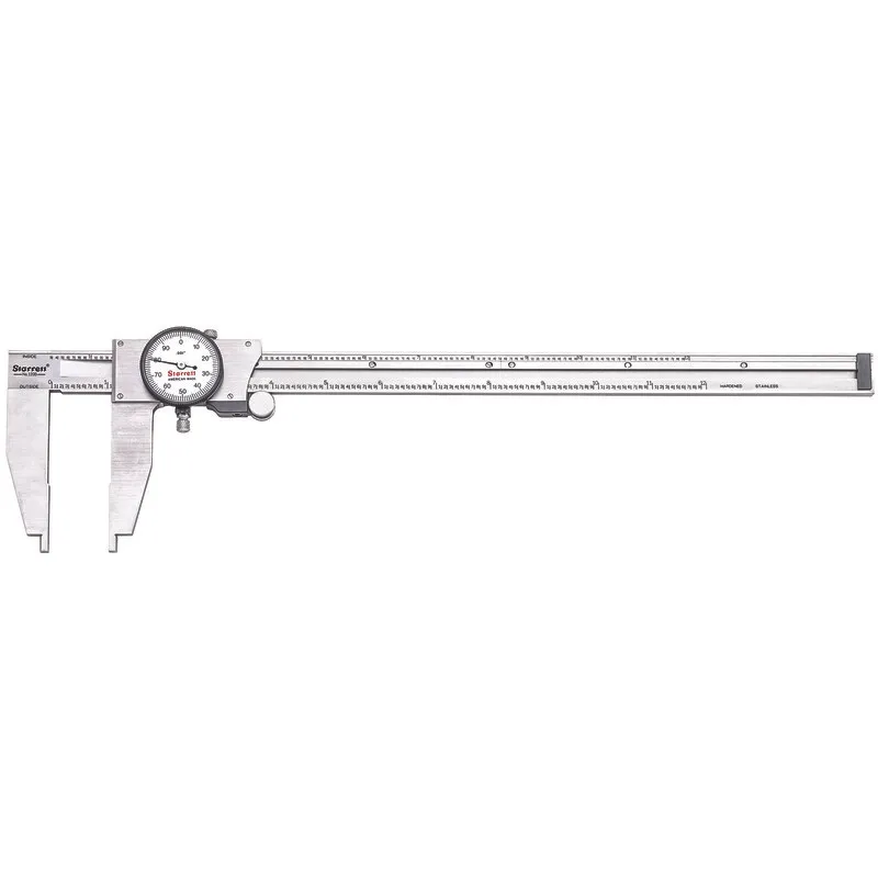 STARRETT 120B-12 Dial Caliper, Lapped Jaws, Stainless Steel, 12 Inch Range | AC4GXX 2ZUF1 / 65067