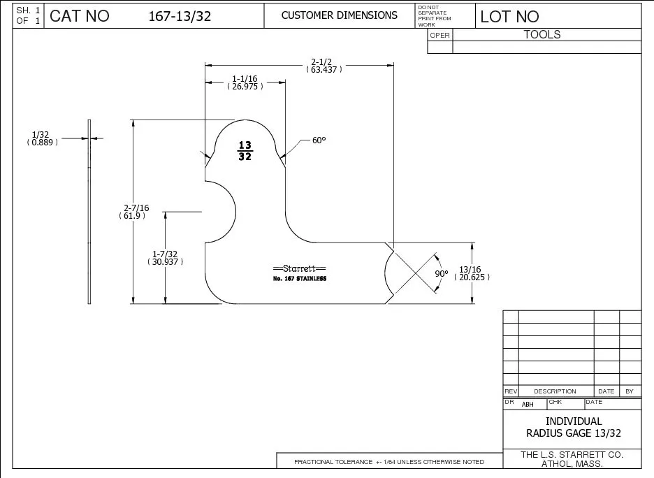 STARRETT 167-13/32 2