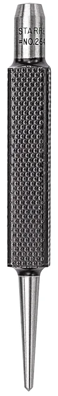 STARRETT 264B Center Punch, 5/64 Inch Tip Size, 3 1/2 Inch Overall Length, 1 1/8 Inch Taper Length | CU4MVM 26Y856