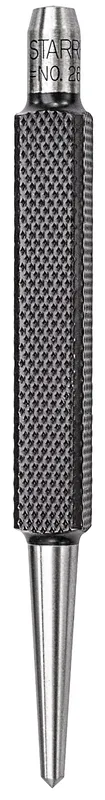 STARRETT 264D Center Punch, 1/8 Inch Tip Size, Square, 4 Inch Overall Length, 1 3/8 Inch Taper Length | CU4MVG 26Y858