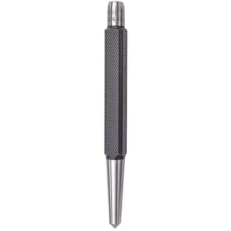 STARRETT 264G Center Punch, 1/4 Inch Tip Size, Square, 5 Inch Overall Length, 1 3/4 Inch Taper Length | CU4MVE 26Y861
