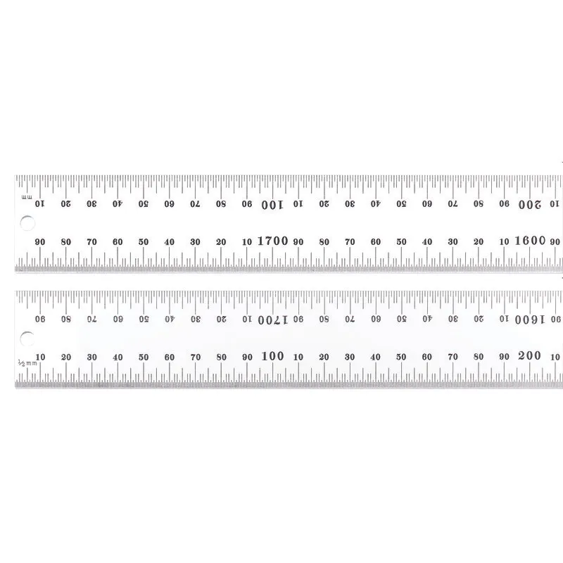 STARRETT C635-1800MM Ruler, 35, 1/2mm and 1mm Both Sides, 1,800 mm Lg (mm), Steel | CJ3FLC 26Y894
