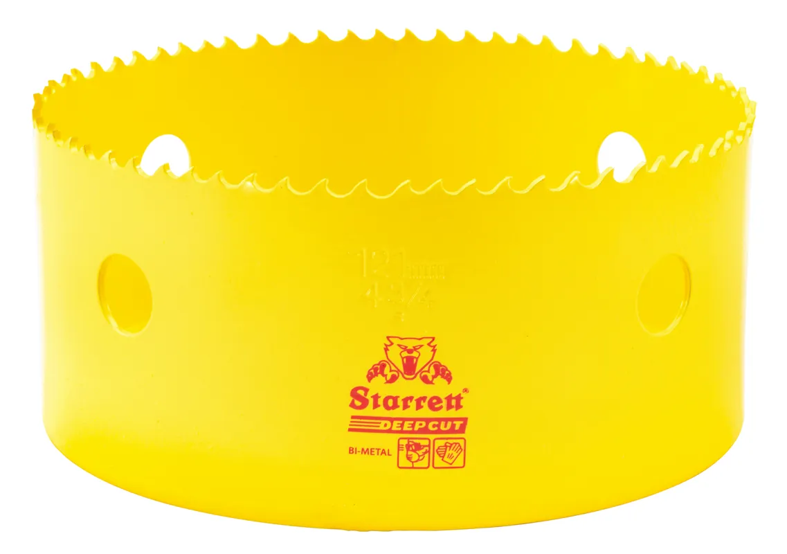 STARRETT DCH0434-G Bi-Metal Deep Cut Hole Saw, 4-3/4 Inch, 121 mm | CU4NLH 44WD55