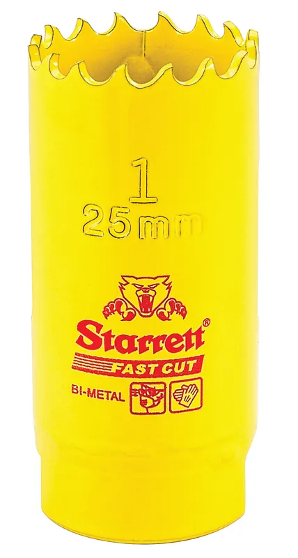 STARRETT FCH0100-G Bi-Metal Fast Cut Hole Saw, 1 Inch, 25 mm | CU4NLK 44WD74