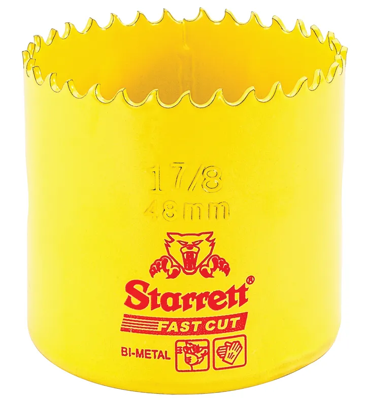 STARRETT FCH0178-G Bi-Metal Fast Cut Hole Saw, 1-7/8 Inch, 48 mm | CU4NLW 44WD86